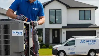 Professional AC repair technician servicing air conditioning unit in Indianapolis, IN